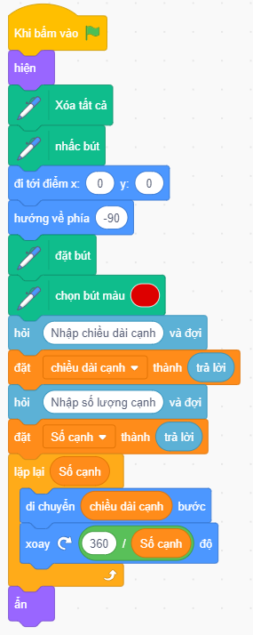 Vẽ hình đa giác bất kỳ Scratch