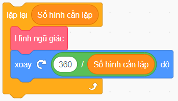 Vẽ 8 hình ngũ giác lặp lại quanh tâm bằng Scratch